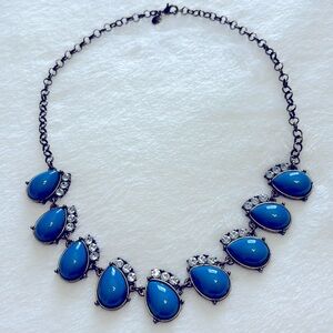 J Crew Necklace - Women’s Blue Rhinestone Jewelry Accessory Statement Piece